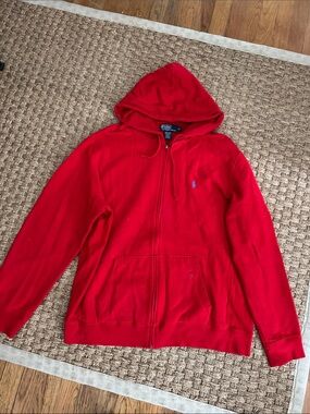 Polo by Ralph Lauren Red Full-Zip Hoodie Sweatshirt